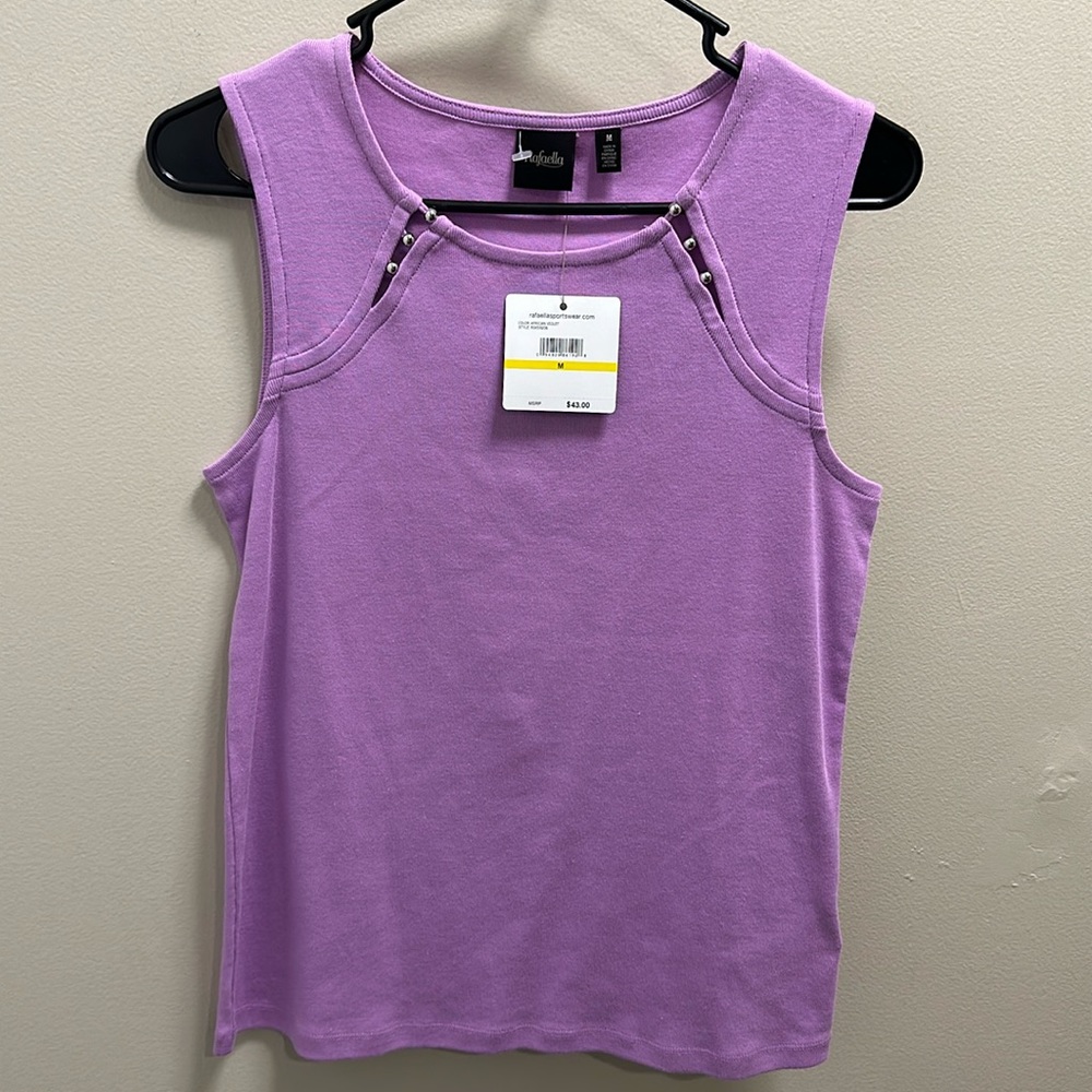 Rafaella NWT Violet Cotton Top women’s size medium